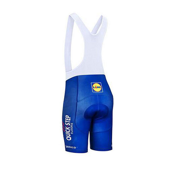 Quick Step Floors Kurzarmtrikot und Kurze Tragerhose Blau Und wei